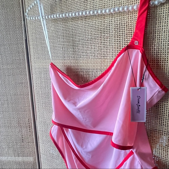 Dream Bandits Australia Bae Watch cut out pink & red Bodysuit New - Picture 5 of 7